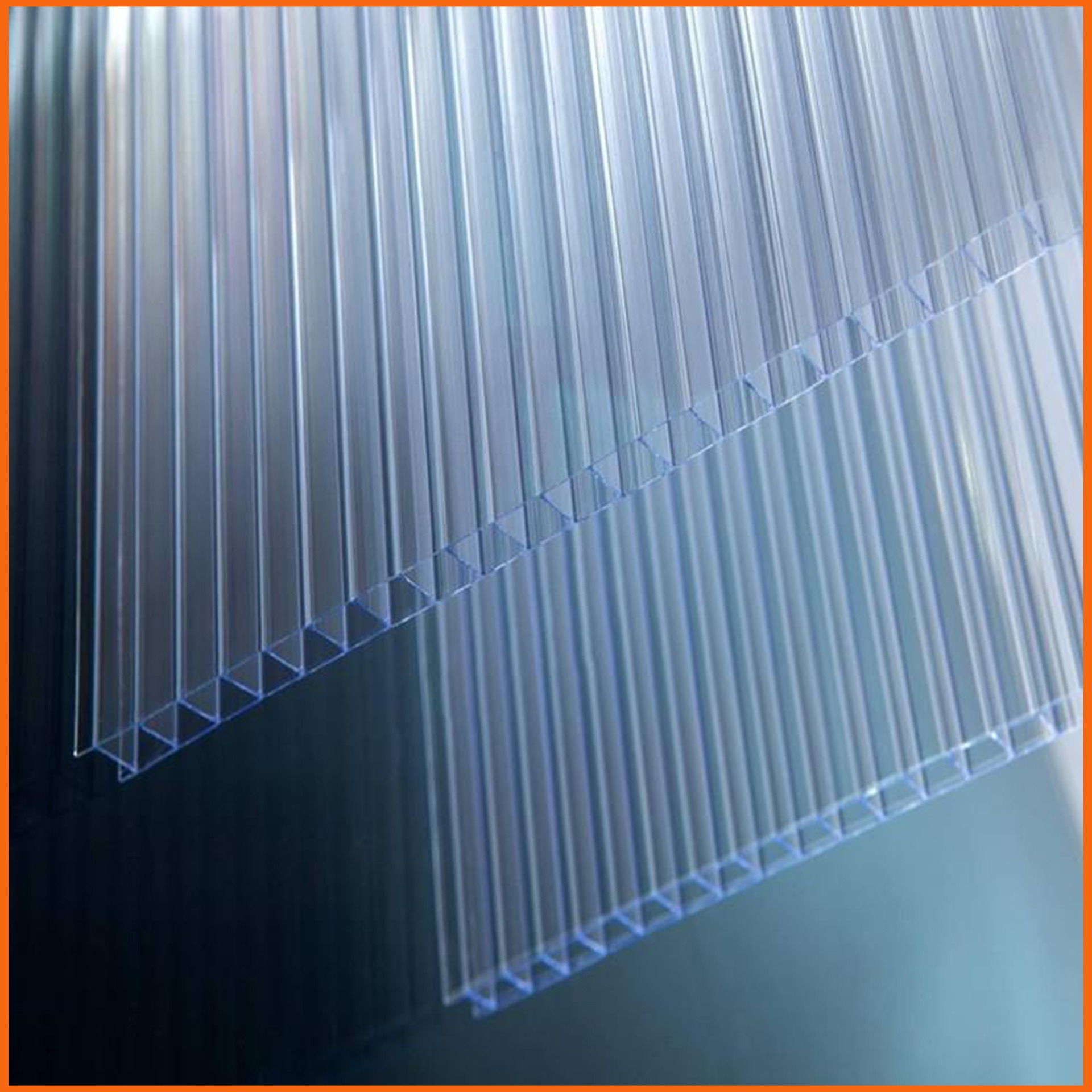 玻璃卡普隆阳光板 南京8mm中空阳光板 透明双层PC阳光板