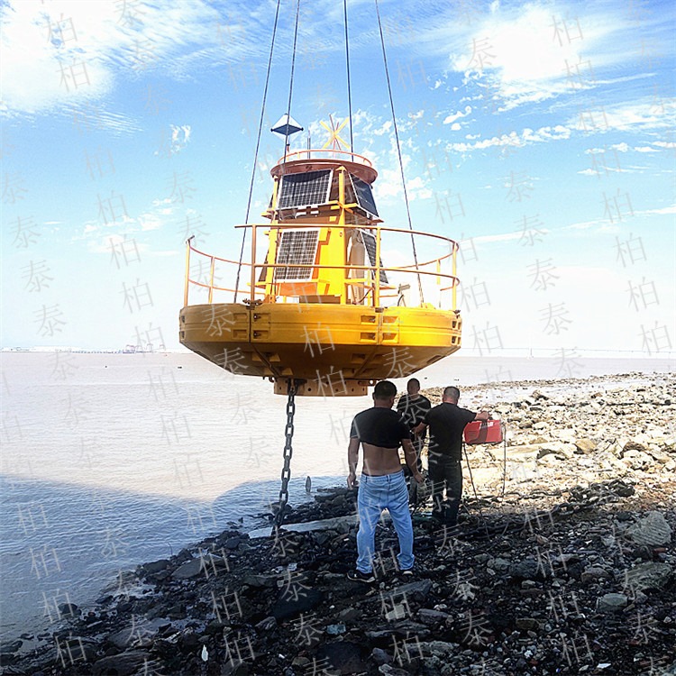 直径1米圆柱形滚塑浮体水库漂浮式水质监测站浮标浮筒