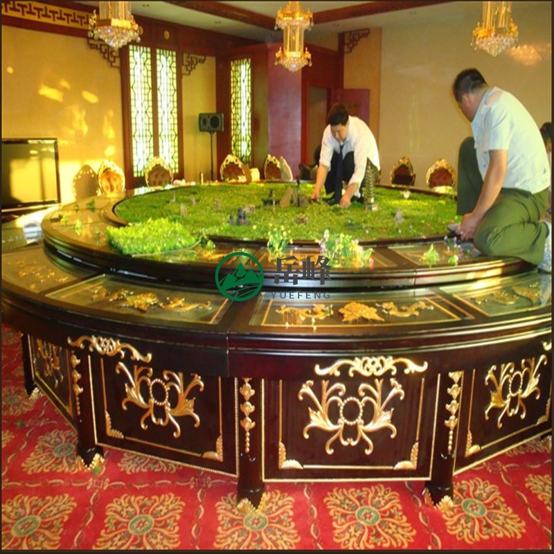 上海饭店大餐桌价格	西餐桌圆桌两用定制    电动餐桌椅厂岚慧3207图片