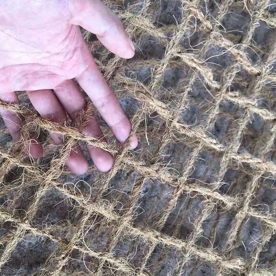 护坡强力椰丝编织椰网 生态修复椰网 荒山山坡固土绿化椰纤维网