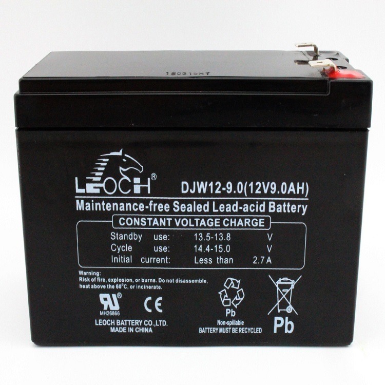 LEOCH理士蓄电池 12V9.0AH 铅酸免维护 DJW12-9.0 电梯 消防电源用理士蓄电池