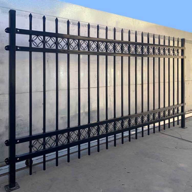 锌钢围墙护栏 镀锌喷塑围栏 学校防护栏杆 德兰上门测量