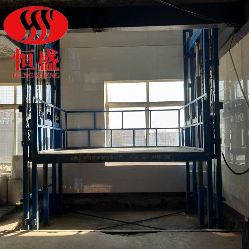 恒盛导轨式升降货梯 厂房升降货梯 小型升降货梯 简易升降货梯 SJD图片