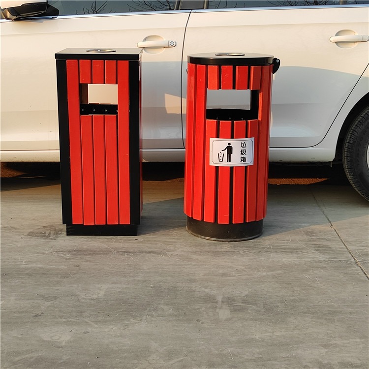 镀锌板分类垃圾桶 公园景区不锈钢垃圾箱 小区垃圾箱 双琪